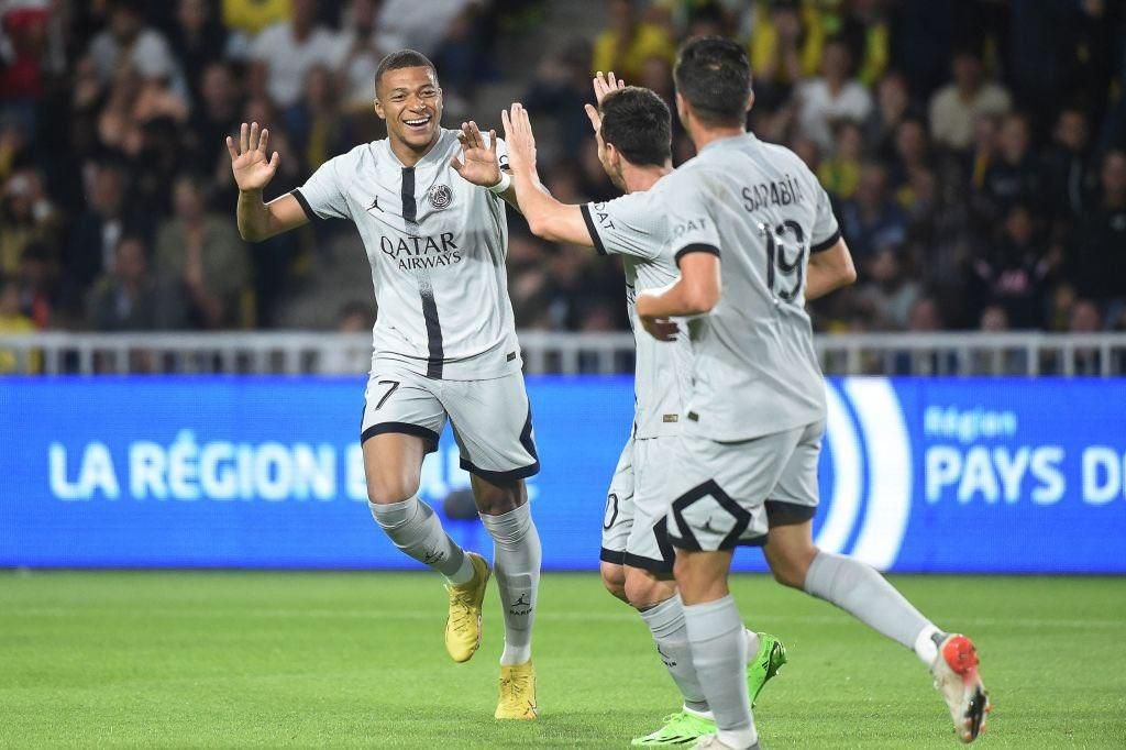 Kylian Mbappe opened the scoring for PSG in the first half against Nantes