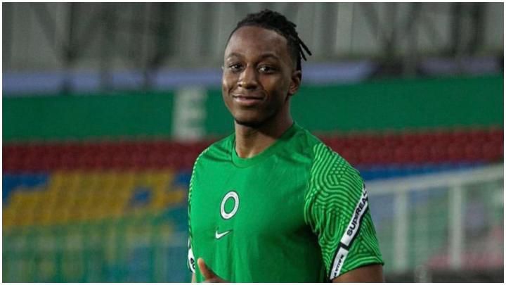 A happy Joe Aribo in the Super Eagles colours.