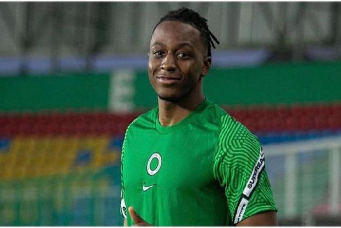 A happy Joe Aribo in the Super Eagles colours.