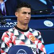 Cristiano Ronaldo of Manchester United looks on from the substitutes bench on October 2, 2022.