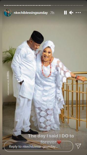 Nkechi Blessing and Opeyemi Falegan tied the knot in 2020. [Instagram/NkechiBlessingSunday]