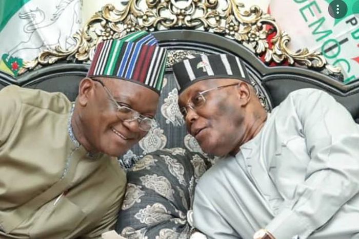 Governor Samuel Ortom of Benue State and Alhaji Atiku Abubakar, the presidential candidate of the Peoples Democratic Party (PDP). (TheCable)