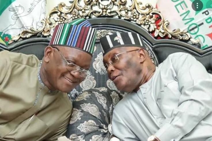 Governor Samuel Ortom of Benue State and Alhaji Atiku Abubakar, the presidential candidate of the Peoples Democratic Party (PDP). (TheCable)