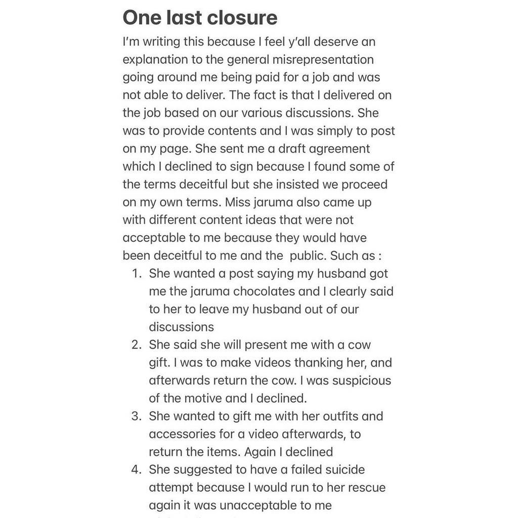 She revealed how the popular 'love enhancer' vendor presented several deceitful content as part of their business dealings.