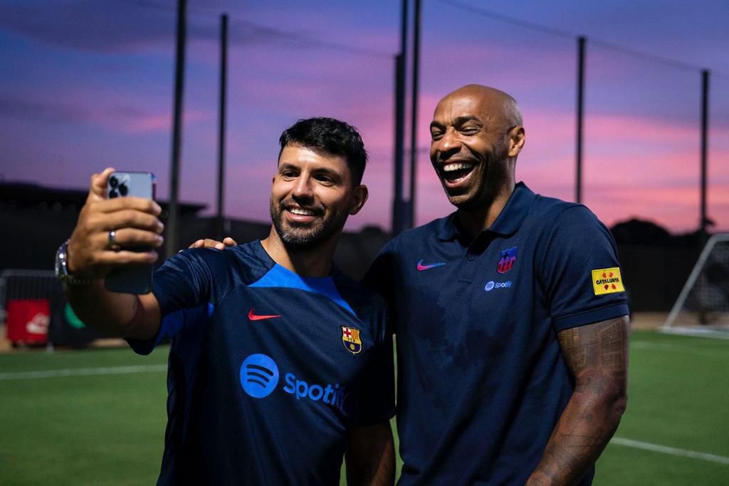 Aguero and Henry team up to met Barcelona stars in Miami