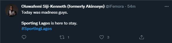 Sporting Lagos Twitter Reactions