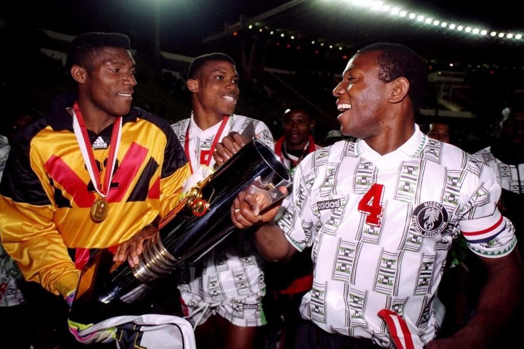 Nigeria celebrates winning 1994 AFCON
