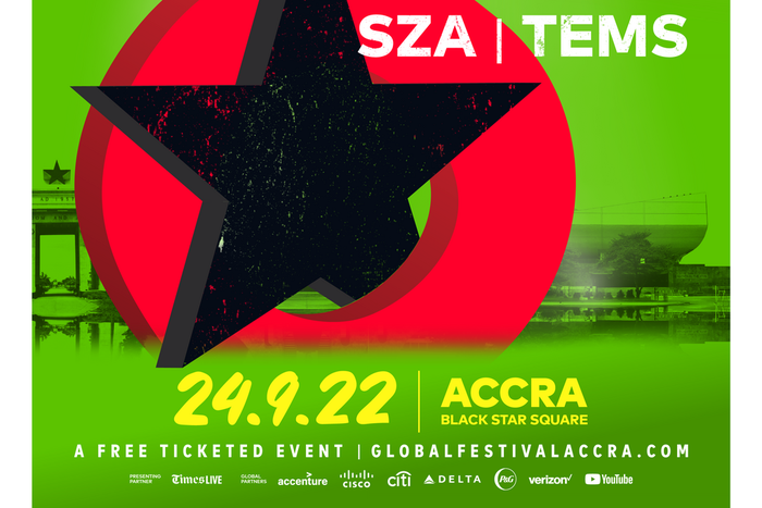 MULTI-AWARD-WINNING NIGERIAN SINGER TEMS, USHER, SARKODIE, SZA, STORMZY, H.E.R., GYAKIE AND STONEBWOY TO GRACE THE STAGE AT THE BLACK STAR SQUARE IN ACCRA, GHANA