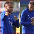 A screenshot of Neymar dancing in training.