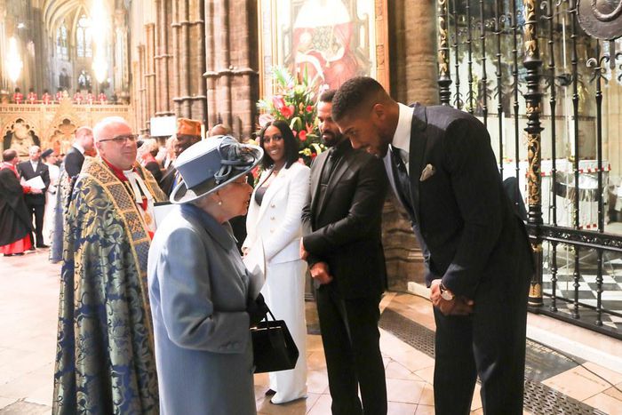 Anthony Joshua with Queen Elizabeth