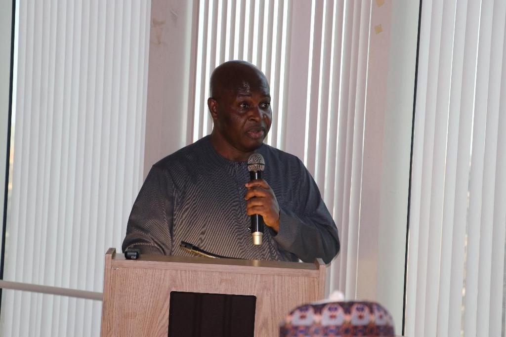 Amb. Lot Egopija, Consul-General of Nigeria in New York, speaking at a dinner organised in honour of Gov. Douye Diri of Bayelsa at Nigeria House, New York.
