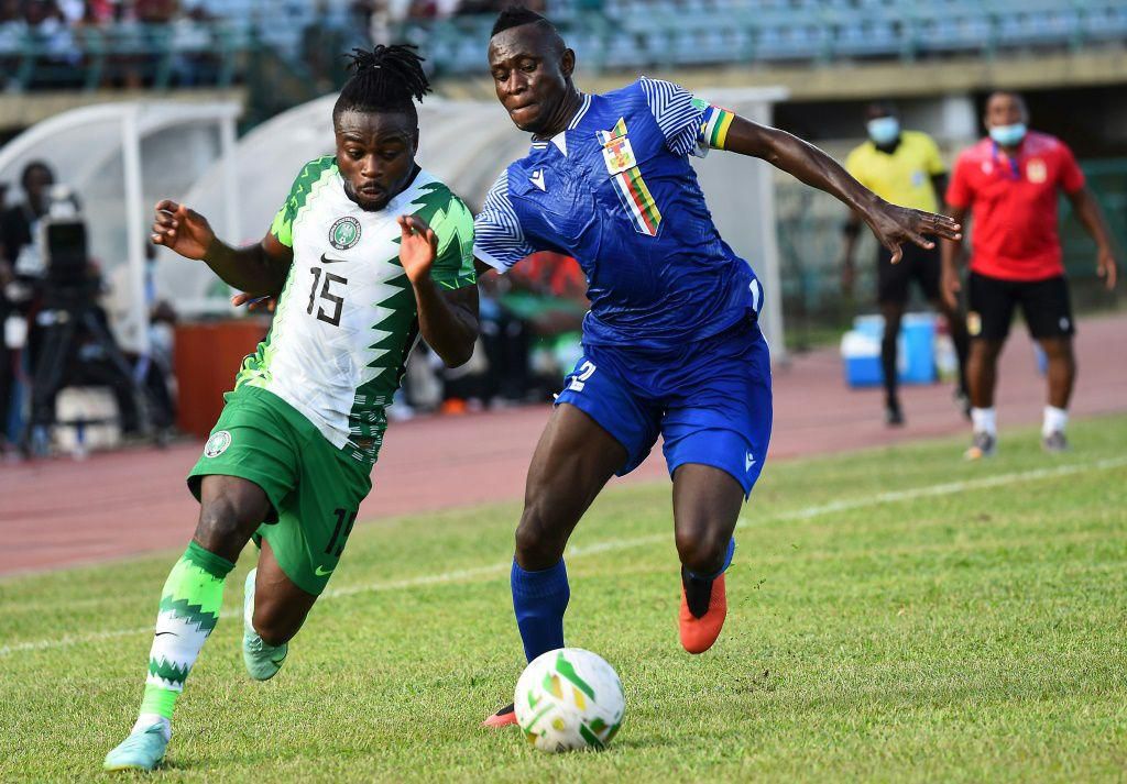 Moses Simon (L) will be a key member of Nigeria's side at the Africa Cup of Nations