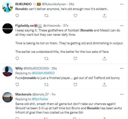 Reactions to Ronaldo's performance in Manchester United's draw against Watford