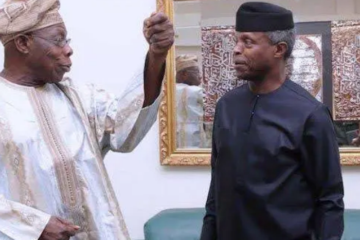 Former President, Olusegun Obasanjo and Vice President, Yemi Osinbajo. (Daily Trust)