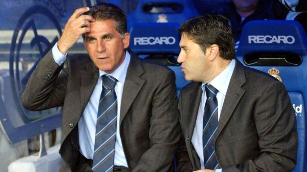 Although only an assistant to Carlos Queiroz (L) at Real Madrid, Peseiro (R) did not enjoy much success with the Spanish giants