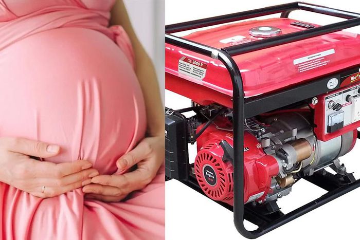 Pregnant woman and generator