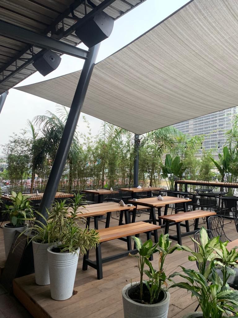 The outside garden patio