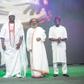 L-R: His Royal Majesty, Oba Olumuyiwa Ogunbekun, the Onilekki of Lekki Town; His Royal Majesty, Oba Adeyeye Enitan Ogunwusi (Ọjájá II), the Ooni of Ife; Gurudev Sri Sri Ravi Shankar, Global Peace Ambassador and founder, Art of Living Foundation, and fo...