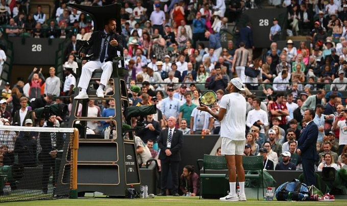 Kyrgios was incised and made his feelings known to the umpire