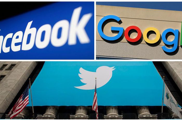 FILE PHOTO: Facebook, Google and Twitter logos are seen in this combination photo from Reuters files. REUTERS/File Photos/File Photo