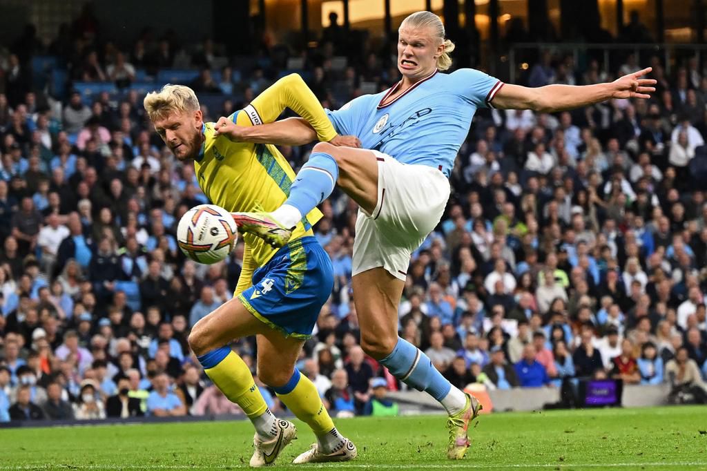 Erling Haaland scored a first half hat-trick for Man City in their win against Nottingham Forest