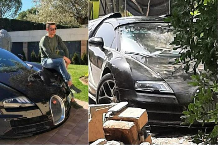 Cristiano Ronaldo's body guard crashes 2 billion naira Bugatti