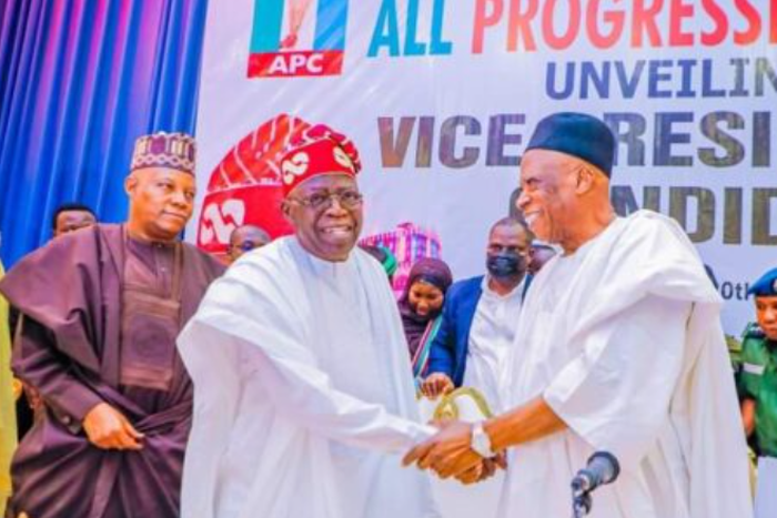 The unveiling ceremony of Kashim Shettima as APC Vice Presidential candidate. [Twitter:APCMedia]