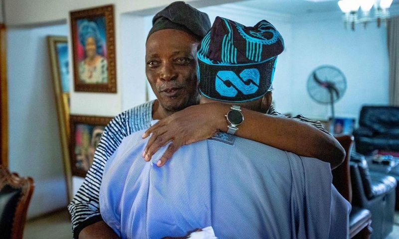 APC Presidential candidate, Asiwaju Bola Tinubu and former Oyo State Governor, Rasheed Ladoja. [Twitter:Woye1]