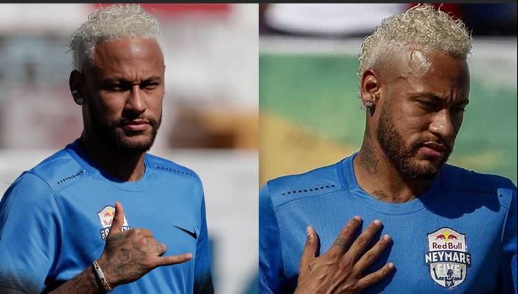 Neymar plantinum blonde fade hairstyle