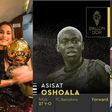 Asisat Oshoala to battle 19 others for 2022 Ballon d'OrAward