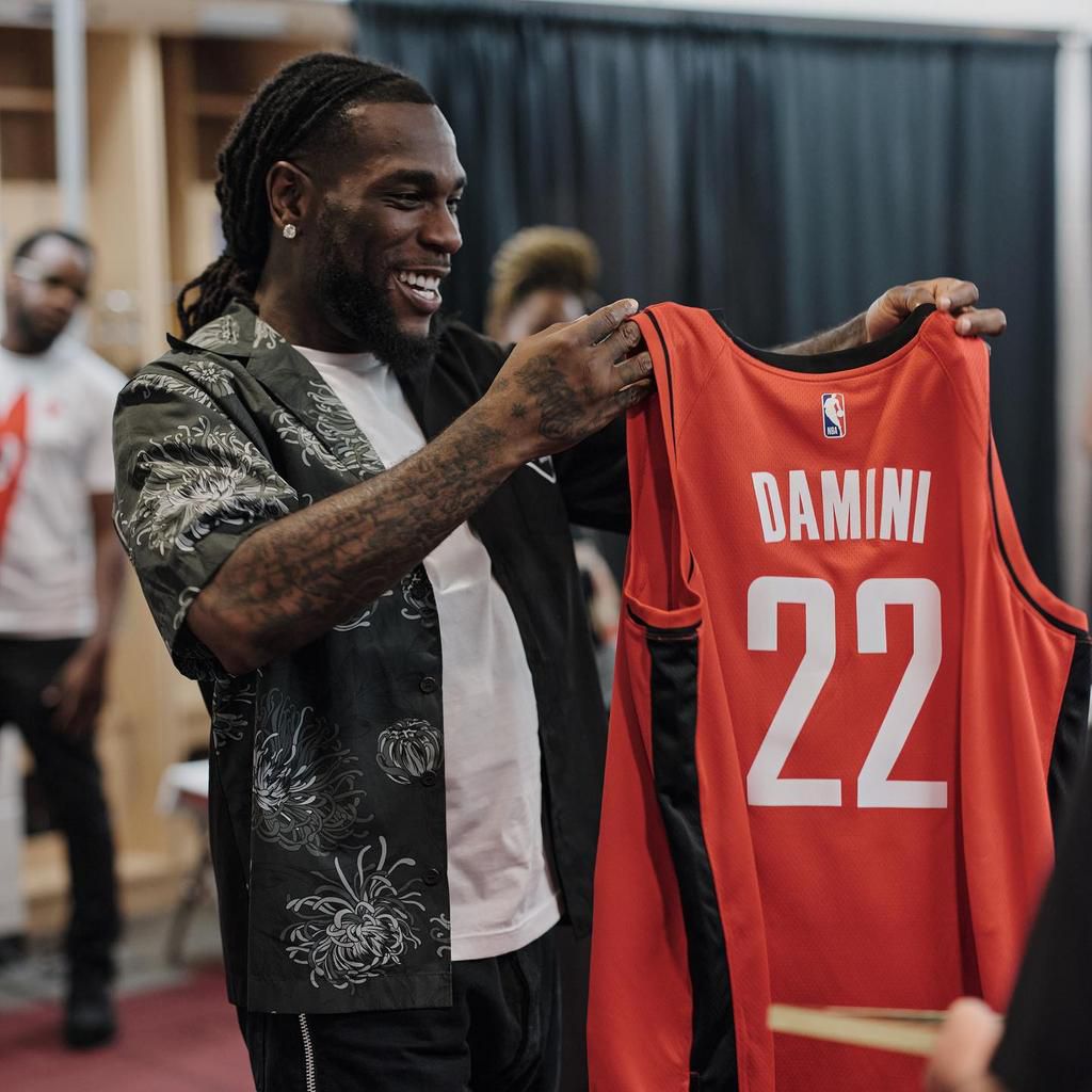 Burna Boy teams up with NBA franchise Houston Rockets [Photos]