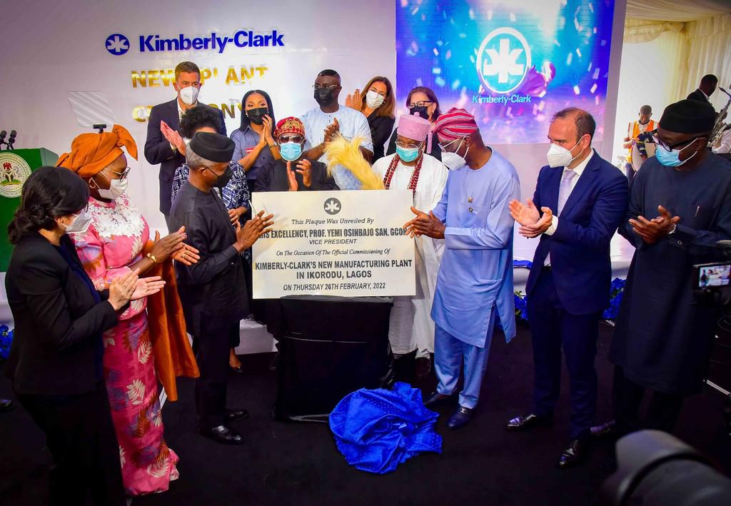 L:R- General Manager, Kimberly-Clark Nigeria, Vani Malik; Honourable Minister of Women Affairs, Hon. Dame Pauline Tallen; Vice President of the Federation, His Excellency, Prof. Yemi Osinbajo; Rep, Federal House of Representative, Ikorodu Constituency,...