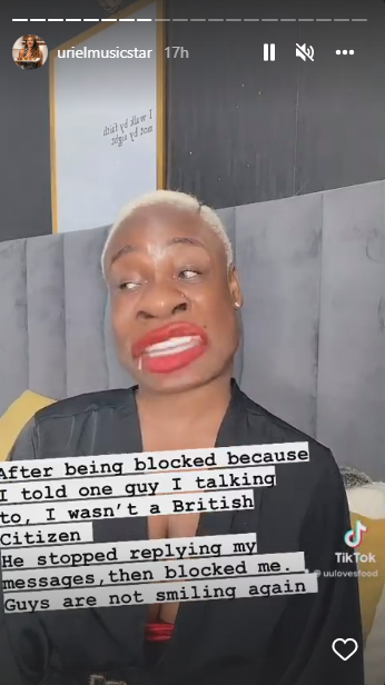 Uriel says the guy failed the test because she actually is a British citizen.