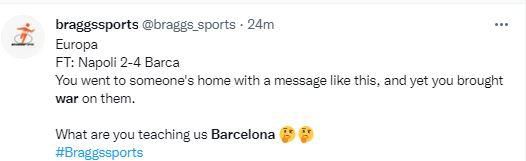 Reactions as Barcelona knock out Napoli