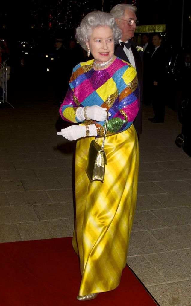 The Queen looked gorgeous in this colored gown [GettyImages]