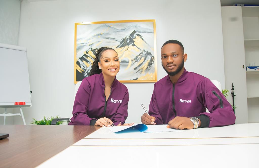 BBNaija's Maria Chike Benjamin and the CEO of Raven, Jude Okorharen