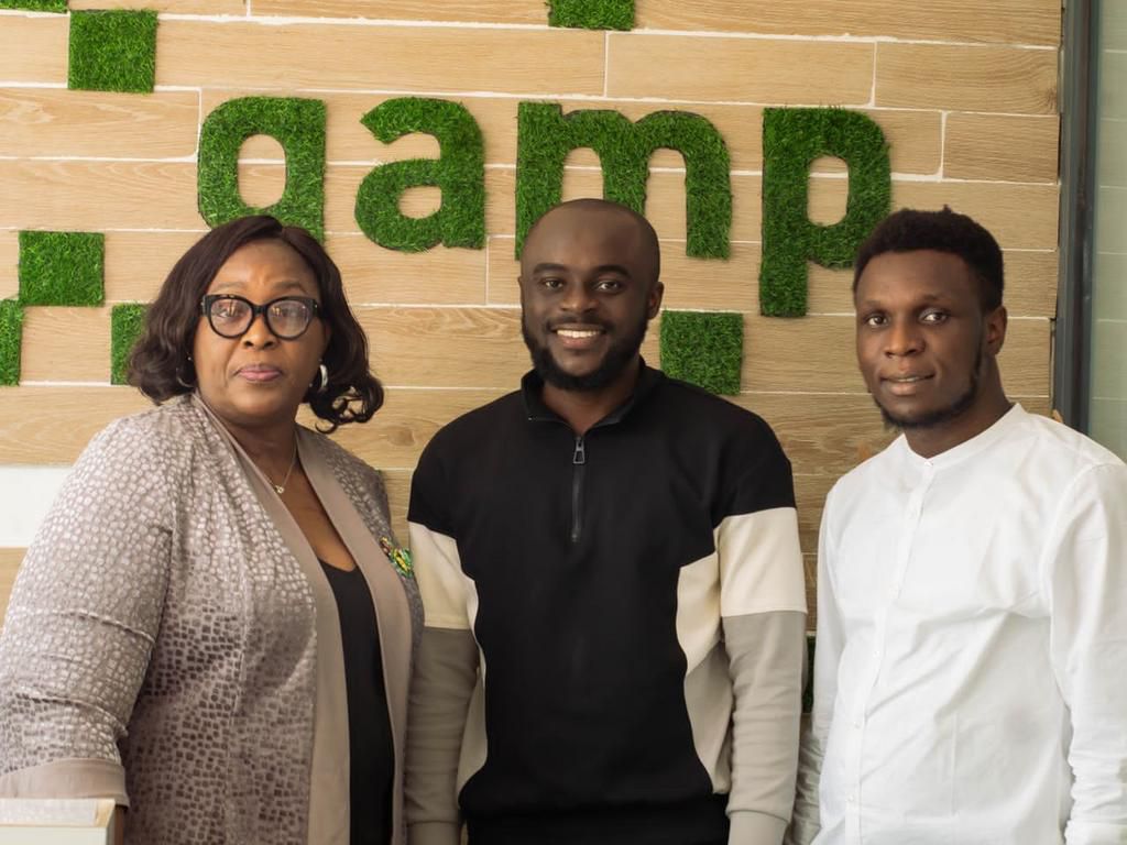 L - R: COO/Co-founder, Temitope Ige-Isang; Gamp CEO/Co-founder, Bolu Omotayo; and CTO/Co-founder, Toluwani Famokunwa.