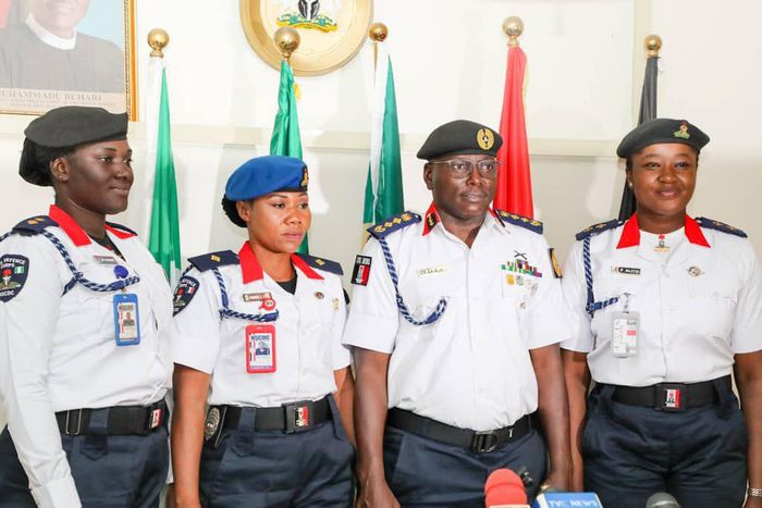 NSCDC officers get special uniform to be worn on Tuesdays. [Twitter:@raufaregbesola]