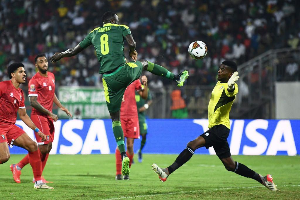 Cheikhou Kouyate pounced on a defensive mistake to clip the ball over Equatorial Guinea's goalkeeper Jesus Owono