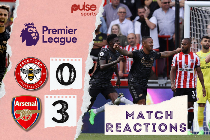 Social media reactions to Arsenal's 3-0 win over Brentford on Sunday