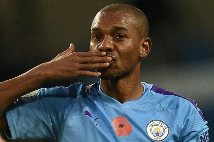 Manchester City's Fernandinho has been drafted in as an emergency centre-back by Pep Guardiola
