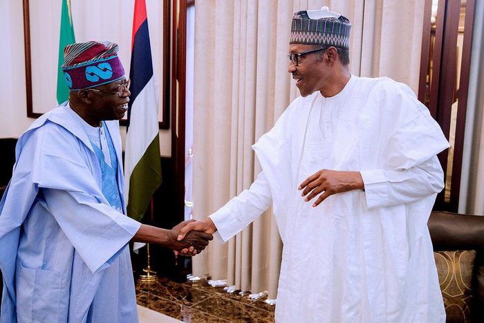 Bola Tinubu (Left) and President Buhari (Bashir Ahmad)