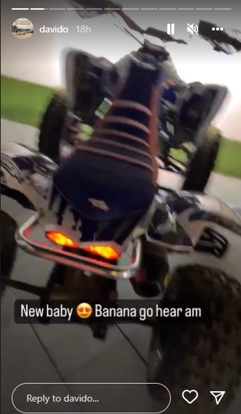 Davido spoils himself with a custom-made power bike