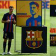Barcelona Robert Lewandowski unveil new number 9 in front of 57,000 fans at Camp Nou