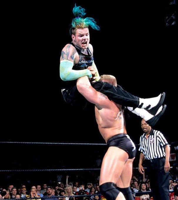 Lesnar threw Jeff Hardy around the ring like a ragdoll