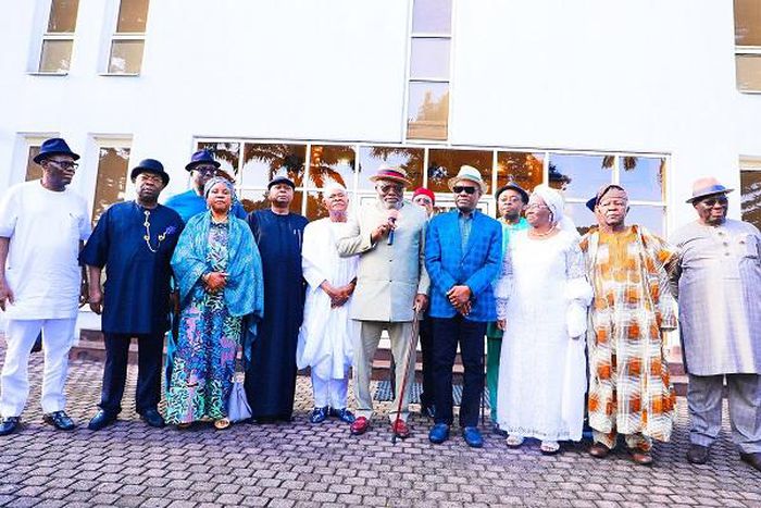 Governor Wike and members of his camp who attended the reconciliation meeting with the PDP BoT on Tuesday, October 4, 2022 (TheNation)