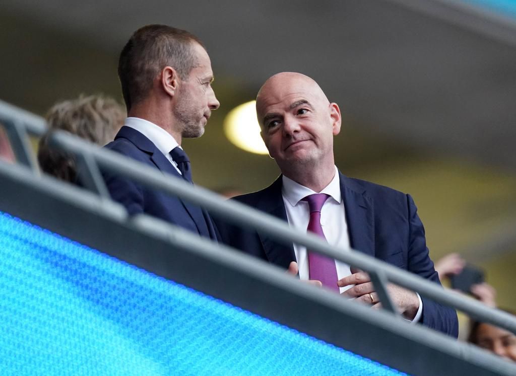 UEFA and FIFA presidents Alexander Ceferin and Gianni Infantino respectively