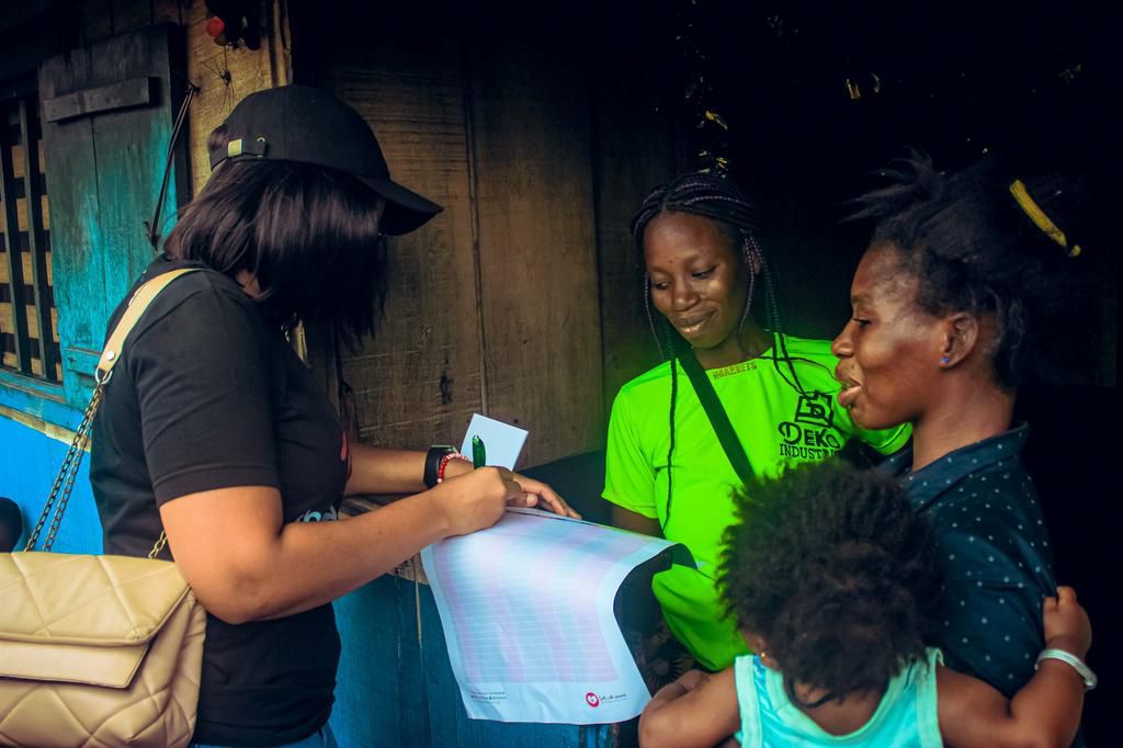 Beneficiaries being registered by Girls With Period Team Members