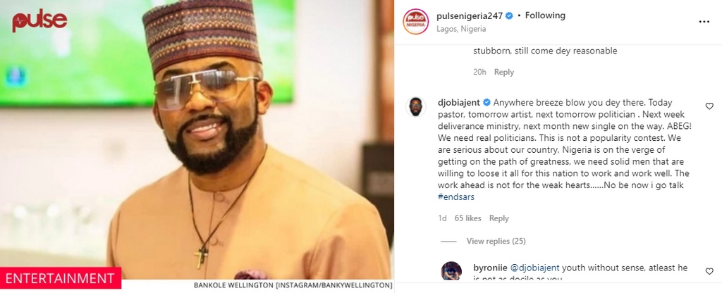 DJ Obi says as he drags Banky W over political ambition