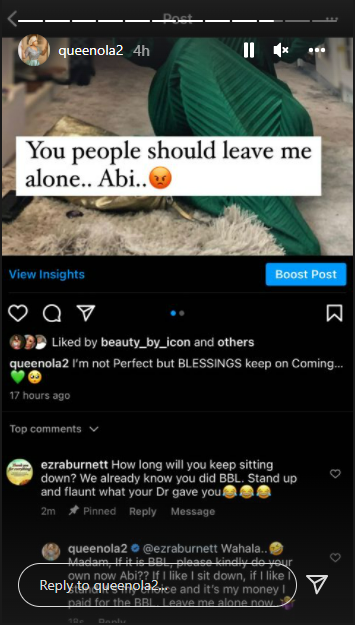 The estranged queen went under the knife to carry out the popular Brazillian Butt Lift.